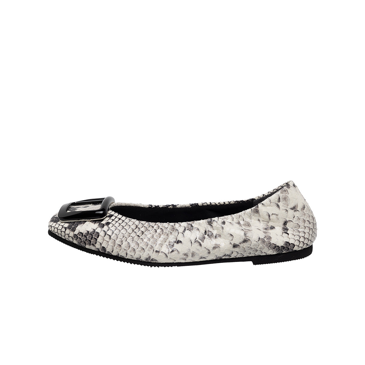 Flavie -Pythonprint Buckle Gray パイソンプリント バックルグレー kurun クルン kuruntokyo 入学式 卒業式 クルントウキョウ 疲れない 痛くない madeinjapan 日本製 本革 バレエシューズ フラットシューズ パンプス kurunTOKYO mdmバレエシューズwaterproof レインシューズ 小さいサイズ 大きいサイズ 26cm 21.5cm 26cm 25.5cm 25cm 22cm