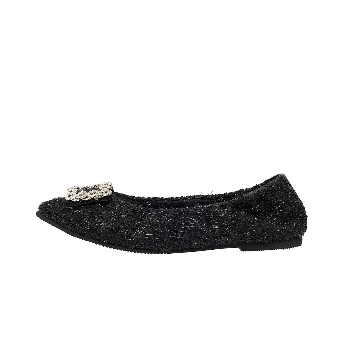 [9/24(wed)20:00～販売開始]Inès -Fringe cloth bijou Black フリンジクロス ビジュー ブラック kurun クルン kuruntokyo 入学式 卒業式 クルントウキョウ 疲れない 痛くない madeinjapan 日本製 本革 バレエシューズ フラットシューズ パンプス kurunTOKYO mdmバレエシューズwaterproof レインシューズ 小さいサイズ 大きいサイズ 26cm 21.5cm 26cm 25.5cm 25cm 22cm