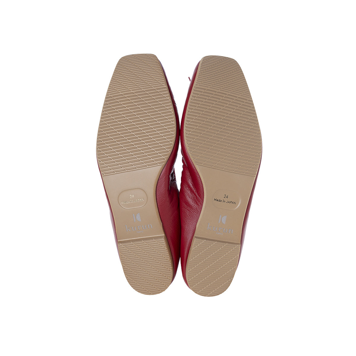 Giselle -Waterproof smooth Red　ウォータープルーフスムース レッド kurun クルン kuruntokyo 入学式 卒業式 クルントウキョウ 疲れない 痛くない madeinjapan 日本製 本革 バレエシューズ フラットシューズ  パンプス kurunTOKYO mdmバレエシューズwaterproof レインシューズ 小さいサイズ 大きいサイズ 26cm 21.5cm 26cm 25.5cm 25cm 22cm