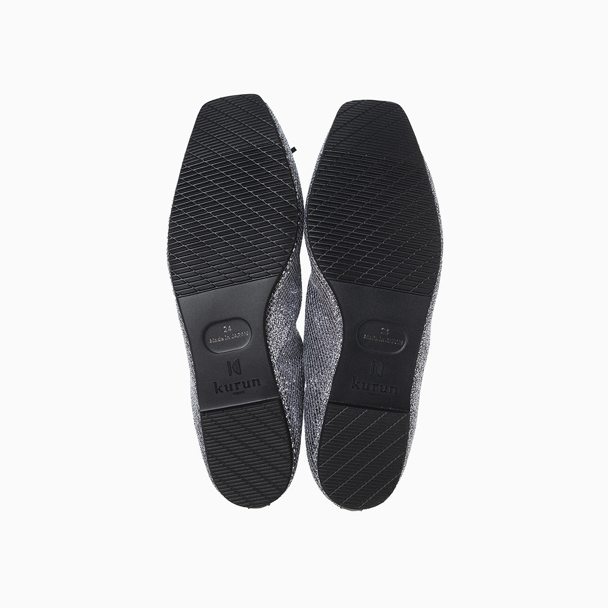 Giselle -Lace glitter Dark gray　レースグリッター ダークグレー kurun クルン kuruntokyo 入学式 卒業式 クルントウキョウ 疲れない 痛くない madeinjapan 日本製 本革 バレエシューズ フラットシューズ  パンプス kurunTOKYO mdmバレエシューズwaterproof レインシューズ 小さいサイズ 大きいサイズ 26cm 21.5cm 26cm 25.5cm 25cm 22cm