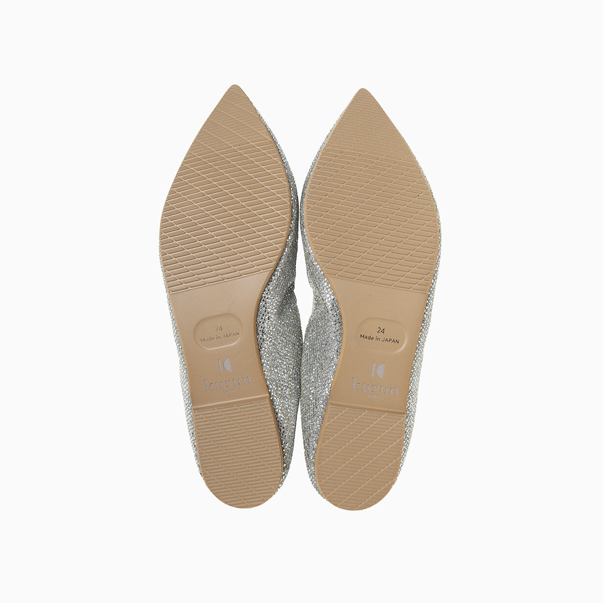 Mathilde -Lace glitter Champagne gold　レースグリッター シャンパンゴールド kurun クルン kuruntokyo 入学式 卒業式 クルントウキョウ 疲れない 痛くない madeinjapan 日本製 本革 バレエシューズ フラットシューズ  パンプス kurunTOKYO mdmバレエシューズwaterproof レインシューズ 小さいサイズ 大きいサイズ 26cm 21.5cm 26cm 25.5cm 25cm 22cm