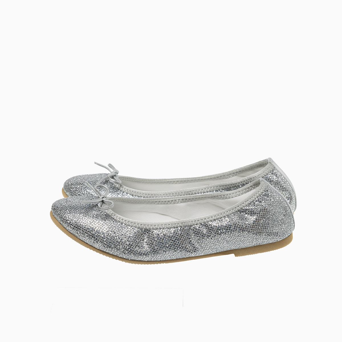 Pauline -Lace glitter Silver　レースグリッター シルバー kurun クルン kuruntokyo 入学式 卒業式 クルントウキョウ 疲れない 痛くない madeinjapan 日本製 本革 バレエシューズ フラットシューズ  パンプス kurunTOKYO mdmバレエシューズwaterproof レインシューズ 小さいサイズ 大きいサイズ 26cm 21.5cm 26cm 25.5cm 25cm 22cm