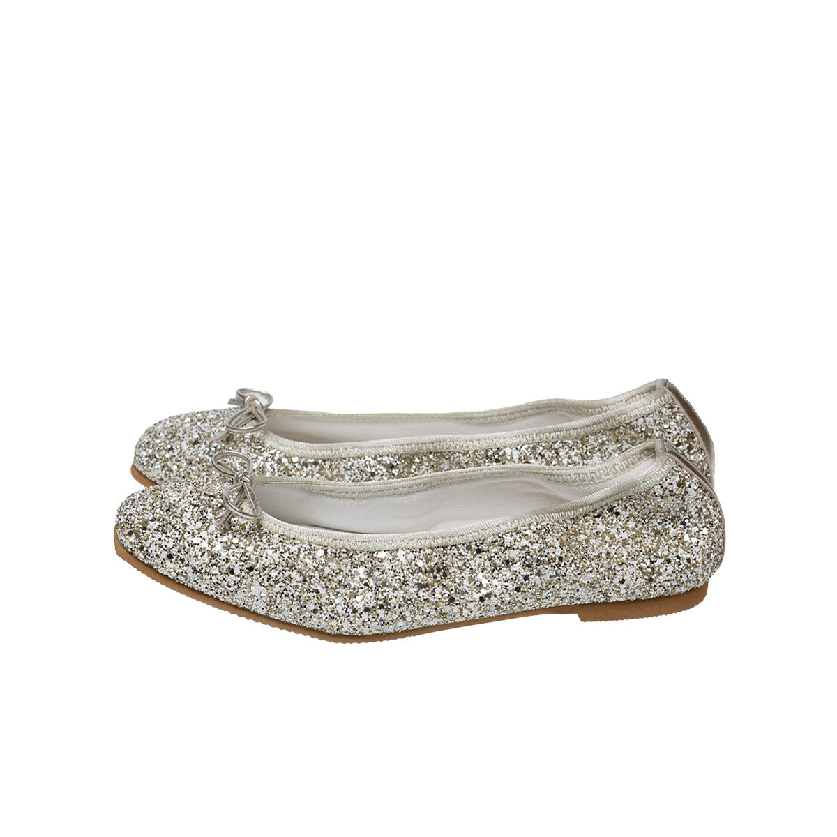 Giselle -MixGlitter Champagne×White　ミックスグリッター シャンパン×ホワイト kurun クルン kuruntokyo 入学式 卒業式 クルントウキョウ 疲れない 痛くない madeinjapan 日本製 本革 バレエシューズ フラットシューズ  パンプス kurunTOKYO mdmバレエシューズwaterproof レインシューズ 小さいサイズ 大きいサイズ 26cm 21.5cm 26cm 25.5cm 25cm 22cm