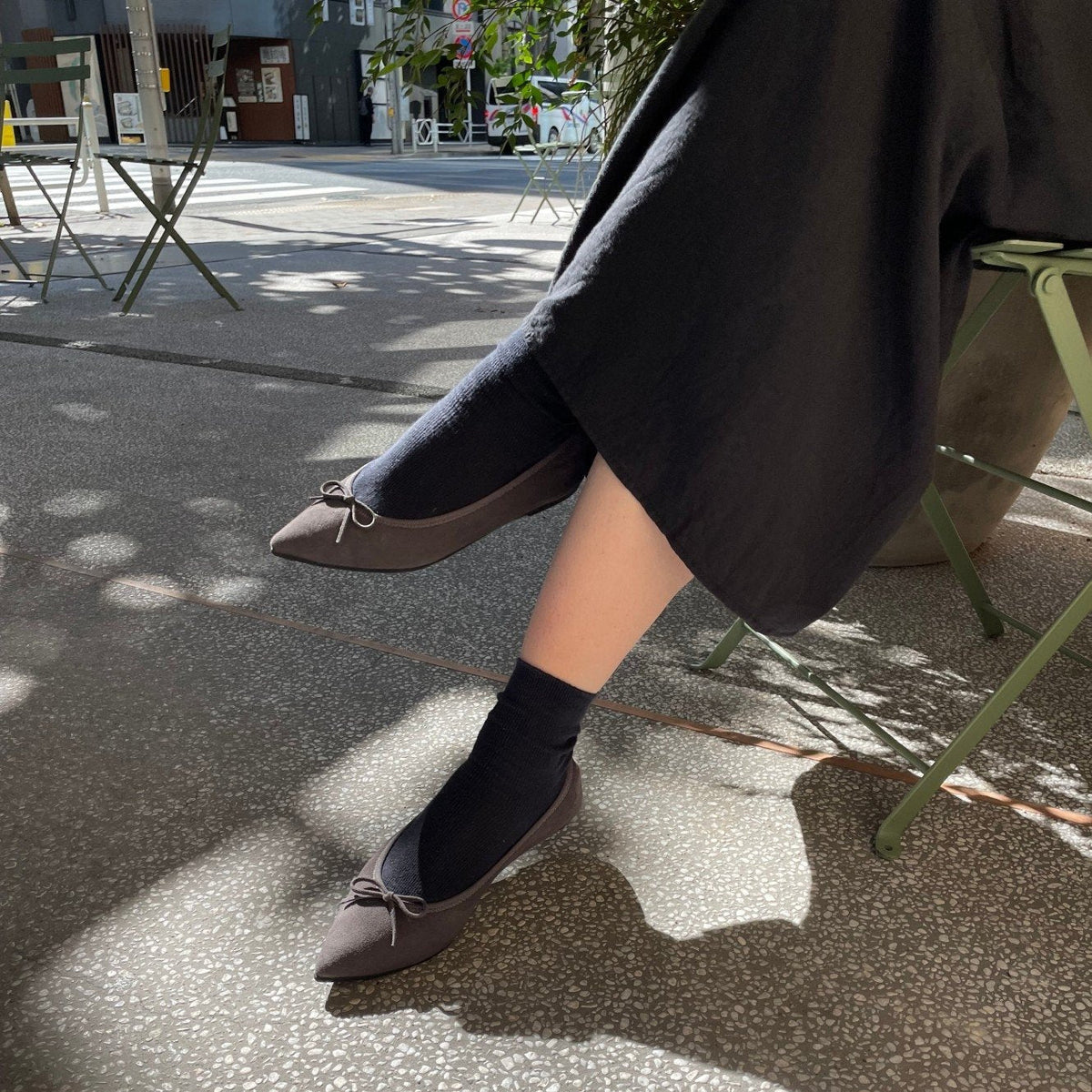 Mathilde -Waterproof Suede Darkgray ウォータープルーフ スエード ダークグレー kurun クルン kuruntokyo 入学式 卒業式 クルントウキョウ 疲れない 痛くない madeinjapan 日本製 本革 バレエシューズ フラットシューズ パンプス kurunTOKYO mdmバレエシューズwaterproof レインシューズ 小さいサイズ 大きいサイズ 26cm 21.5cm 26cm 25.5cm 25cm 22cm
