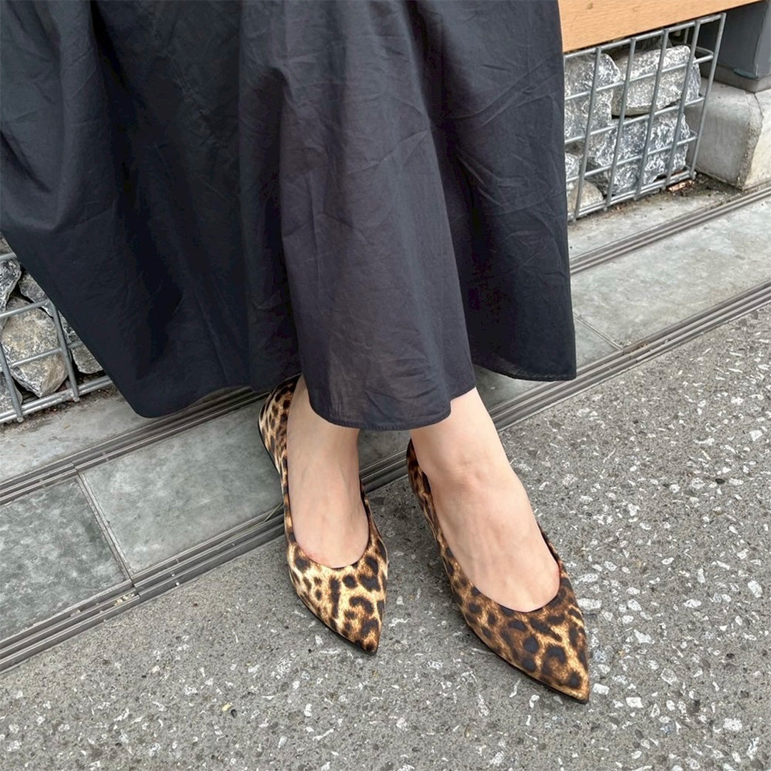 [7/23(wed)20:00～発売開始]Inès -Waterproof satin leopardprint Brown ウォータープルーフ サテンレオパードプリント ブラウン kurun クルン kuruntokyo 入学式 卒業式 クルントウキョウ 疲れない 痛くない madeinjapan 日本製 本革 バレエシューズ フラットシューズ パンプス kurunTOKYO mdmバレエシューズwaterproof レインシューズ 小さいサイズ 大きいサイズ 26cm 21.5cm 26cm 25.5cm 25cm 22cm