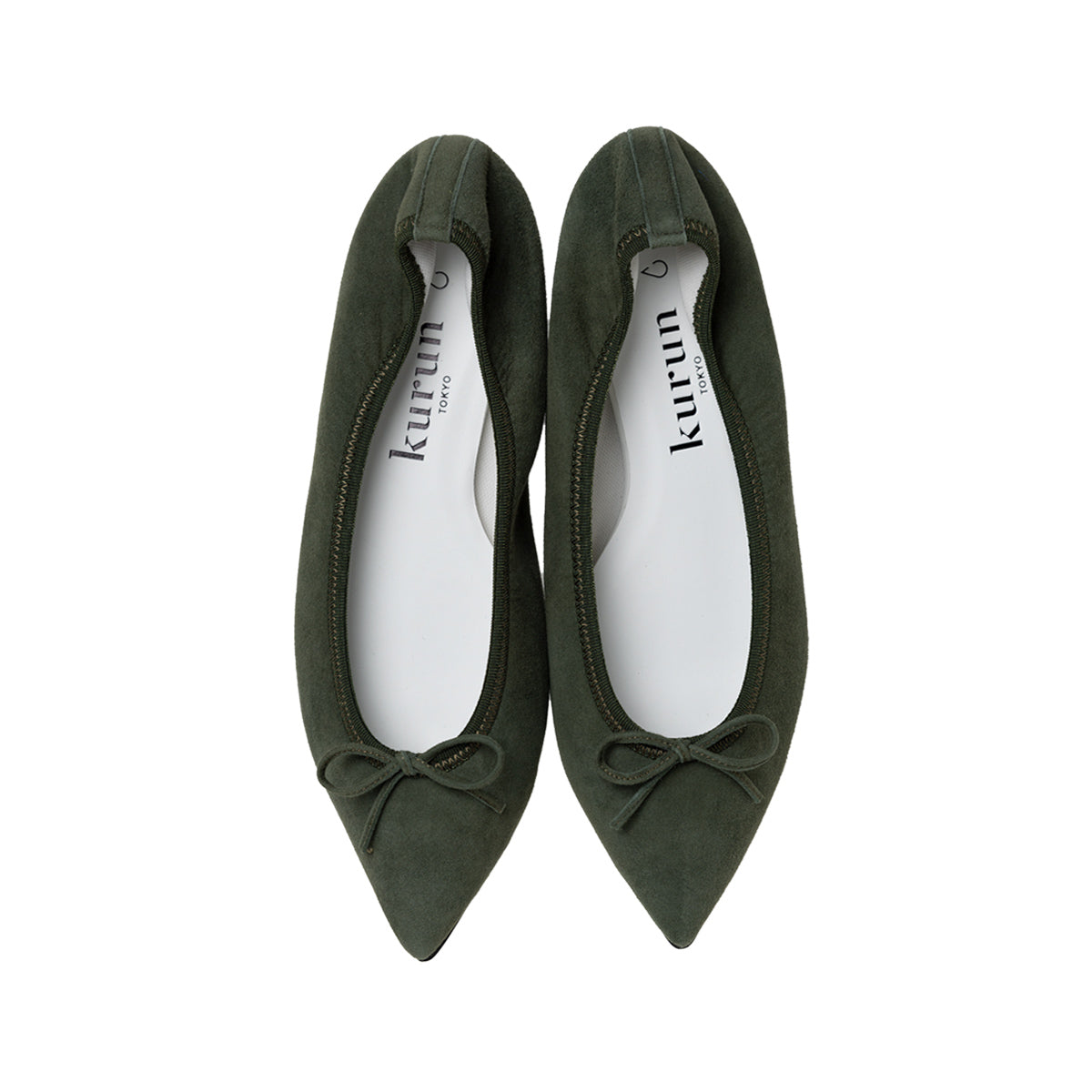 Mathilde -Waterproof Suede  Khaki　ウォータープルーフスエード カーキ kurun クルン kuruntokyo 入学式 卒業式 クルントウキョウ 疲れない 痛くない madeinjapan 日本製 本革 バレエシューズ フラットシューズ  パンプス kurunTOKYO mdmバレエシューズwaterproof レインシューズ 小さいサイズ 大きいサイズ 26cm 21.5cm 26cm 25.5cm 25cm 22cm