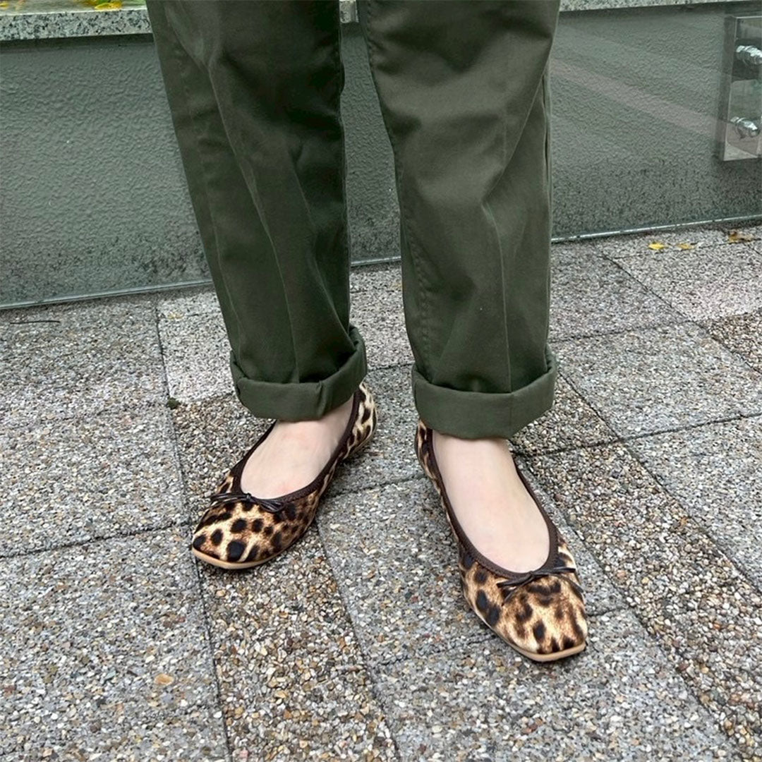[7/23(wed)20:00～発売開始]Giselle -Waterproof satin leopardprint Brown ウォータープルーフ サテンレオパードプリント ブラウン kurun クルン kuruntokyo 入学式 卒業式 クルントウキョウ 疲れない 痛くない madeinjapan 日本製 本革 バレエシューズ フラットシューズ パンプス kurunTOKYO mdmバレエシューズwaterproof レインシューズ 小さいサイズ 大きいサイズ 26cm 21.5cm 26cm 25.5cm 25cm 22cm