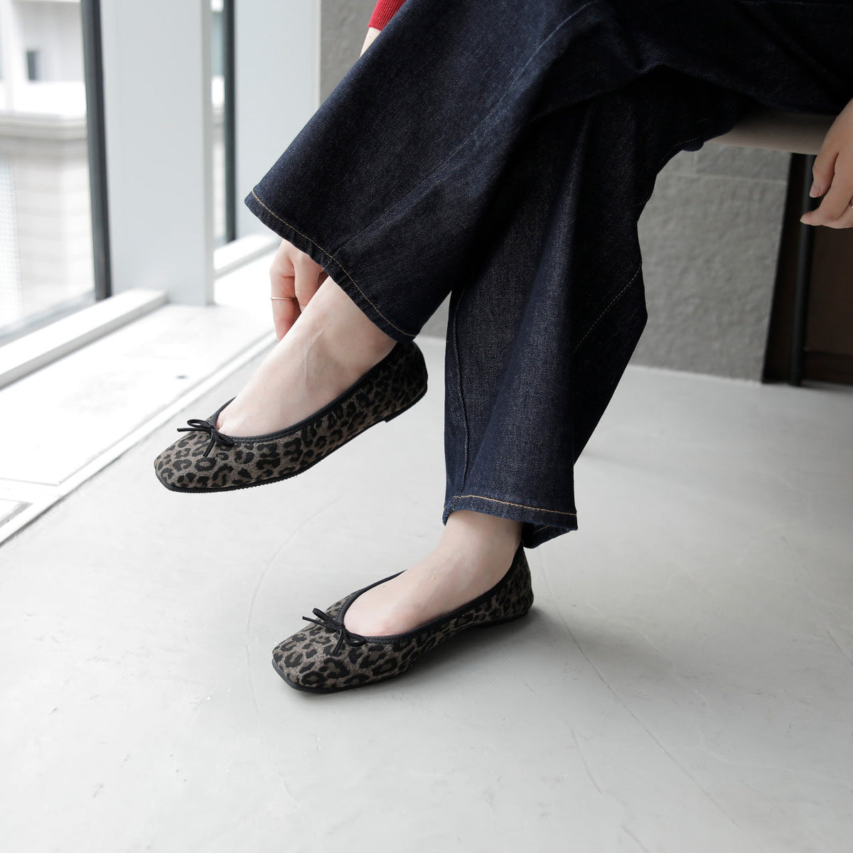 [9/16(wed)20:00～発売開始]Giselle -Waterproof Sheep Leopard print S Grayishkhaki ウォータープルーフシープレオパードプリントＳ グレイッシュカーキ kurun クルン kuruntokyo 入学式 卒業式 クルントウキョウ 疲れない 痛くない madeinjapan 日本製 本革 バレエシューズ フラットシューズ パンプス kurunTOKYO mdmバレエシューズwaterproof レインシューズ 小さいサイズ 大きいサイズ 26cm 21.5cm 26cm 25.5cm 25cm 22cm