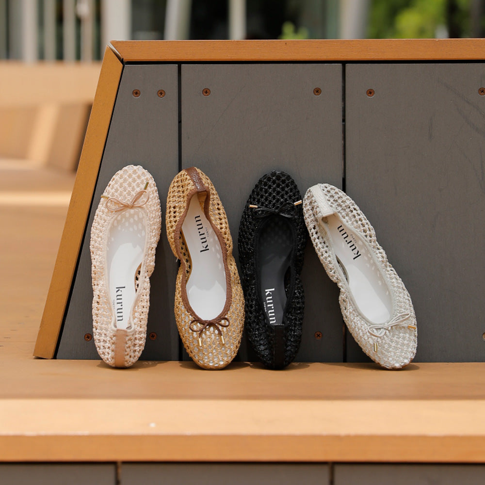 [7/8(wed)20:00～販売開始]Pauline -Mesh cloth Camel メッシュクロス キャメル kurun クルン kuruntokyo 入学式 卒業式 クルントウキョウ 疲れない 痛くない madeinjapan 日本製 本革 バレエシューズ フラットシューズ パンプス kurunTOKYO mdmバレエシューズwaterproof レインシューズ 小さいサイズ 大きいサイズ 26cm 21.5cm 26cm 25.5cm 25cm 22cm