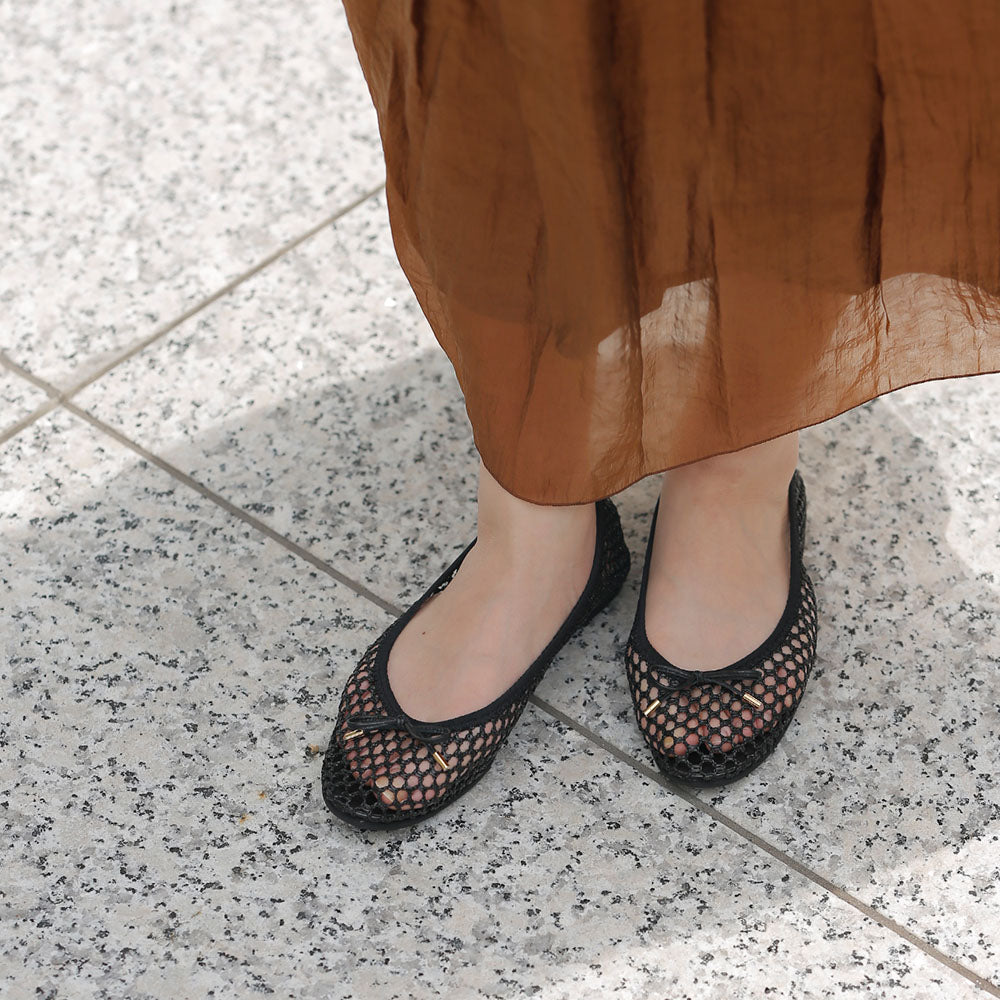 [7/8(wed)20:00～販売開始]Pauline -Mesh cloth Black メッシュクロス ブラック kurun クルン kuruntokyo 入学式 卒業式 クルントウキョウ 疲れない 痛くない madeinjapan 日本製 本革 バレエシューズ フラットシューズ パンプス kurunTOKYO mdmバレエシューズwaterproof レインシューズ 小さいサイズ 大きいサイズ 26cm 21.5cm 26cm 25.5cm 25cm 22cm