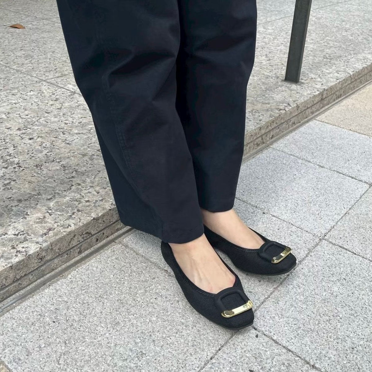 [6/17(wed)20:00～販売開始]Giselle -Waterproof Panama cloth Buckle Black ウォータープルーフパナマクロス バックル ブラック kurun クルン kuruntokyo 入学式 卒業式 クルントウキョウ 疲れない 痛くない madeinjapan 日本製 本革 バレエシューズ フラットシューズ パンプス kurunTOKYO mdmバレエシューズwaterproof レインシューズ 小さいサイズ 大きいサイズ 26cm 21.5cm 26cm 25.5cm 25cm 22cm