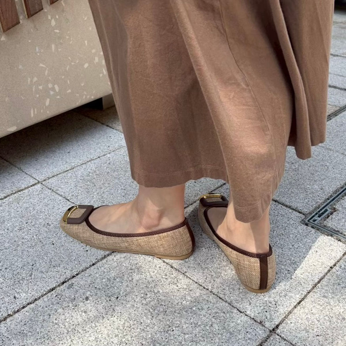[6/17(wed)20:00～販売開始]Giselle -Waterproof Panama cloth Buckle Camel ウォータープルーフパナマクロス バックル キャメル kurun クルン kuruntokyo 入学式 卒業式 クルントウキョウ 疲れない 痛くない madeinjapan 日本製 本革 バレエシューズ フラットシューズ パンプス kurunTOKYO mdmバレエシューズwaterproof レインシューズ 小さいサイズ 大きいサイズ 26cm 21.5cm 26cm 25.5cm 25cm 22cm