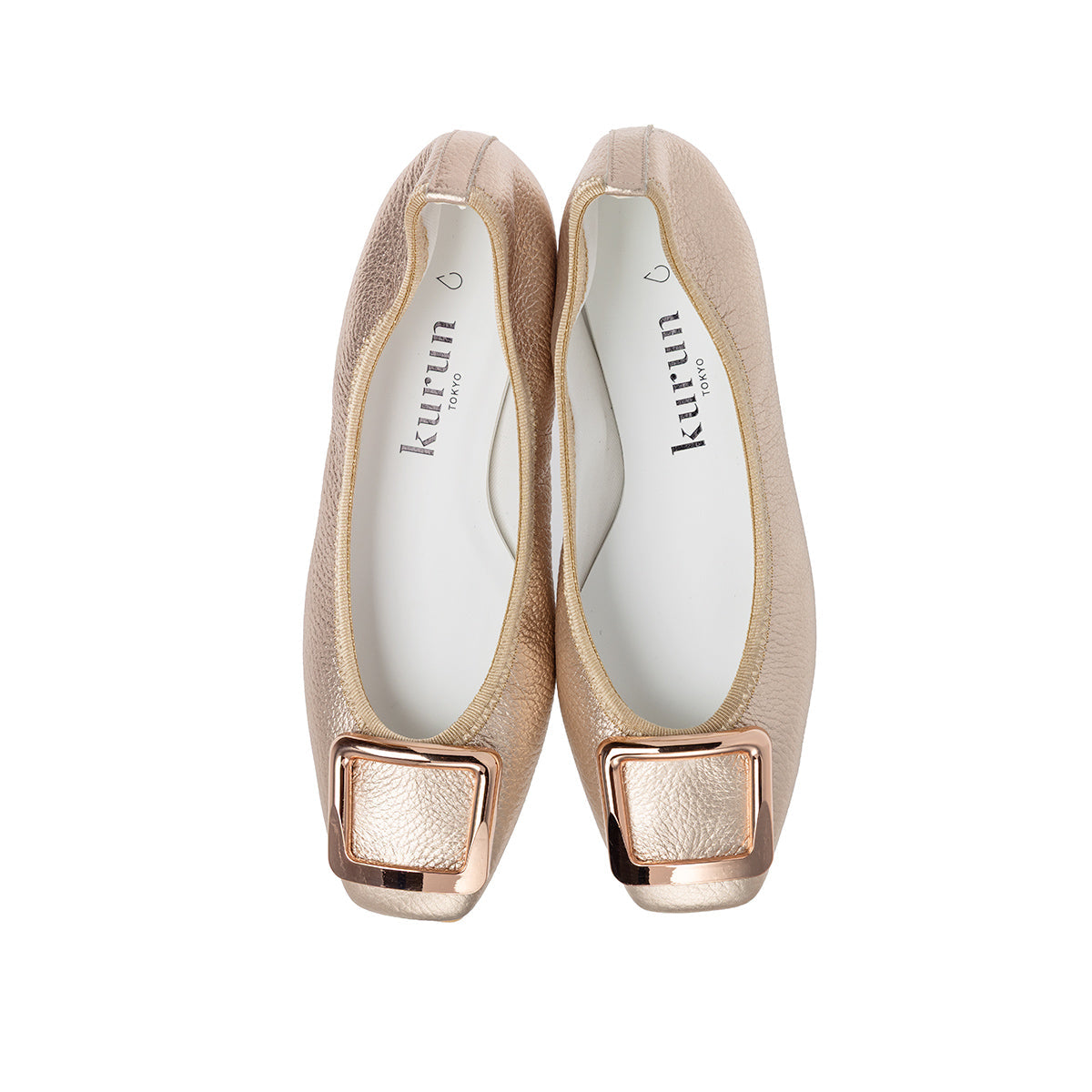 Giselle -Waterproof Soft Shrink Buckle Pink gold ウォータープルーフ ソフトシュリンク バックルピンクゴールド kurun クルン kuruntokyo 入学式 卒業式 クルントウキョウ 疲れない 痛くない madeinjapan 日本製 本革 バレエシューズ フラットシューズ パンプス kurunTOKYO mdmバレエシューズwaterproof レインシューズ 小さいサイズ 大きいサイズ 26cm 21.5cm 26cm 25.5cm 25cm 22cm