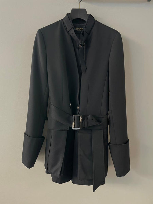 EBONY / WOOL BELT JACKET