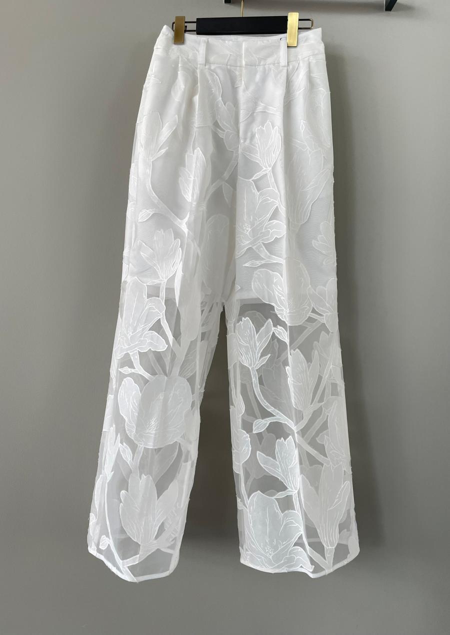 EBONY / WASHI FLOWER WIDE PANTS