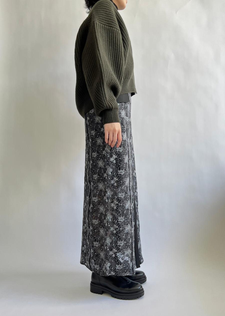 EBONY / EMBROIDERY LACE SKIRT