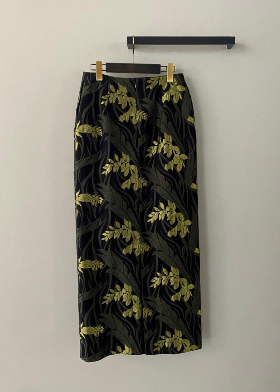 EBONY / FLOWER JACQUARD SKIRT