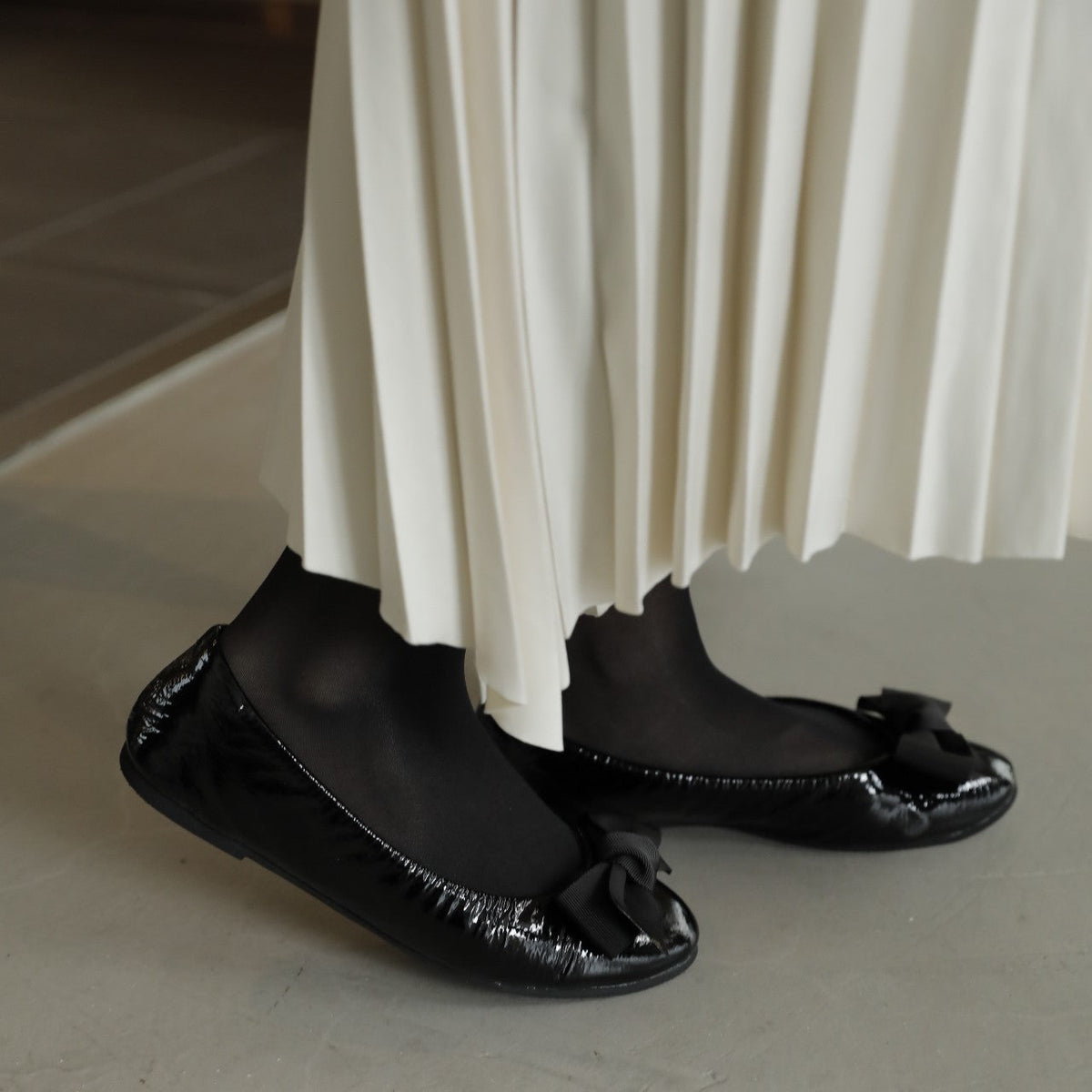 Coletto -Enamel Black エナメル ブラック kurun クルン kuruntokyo 入学式 卒業式 クルントウキョウ 疲れない 痛くない madeinjapan 日本製 本革 バレエシューズ フラットシューズ パンプス kurunTOKYO mdmバレエシューズwaterproof レインシューズ 小さいサイズ 大きいサイズ 26cm 21.5cm 26cm 25.5cm 25cm 22cm