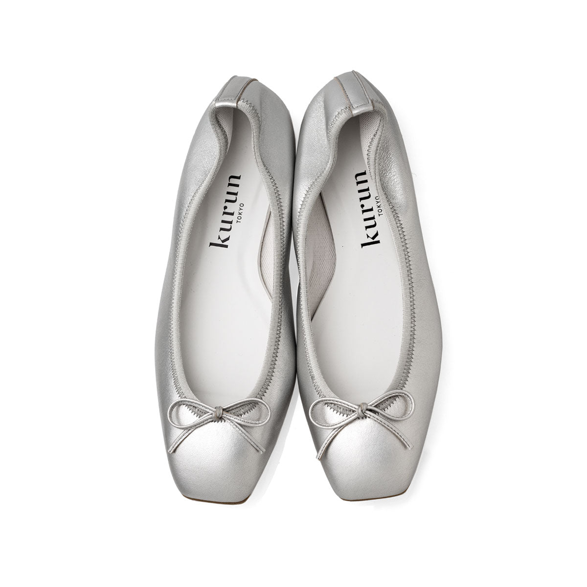 Giselle -Foil Silver フォイル シルバー kurun クルン kuruntokyo 入学式 卒業式 クルントウキョウ 疲れない 痛くない madeinjapan 日本製 本革 バレエシューズ フラットシューズ パンプス kurunTOKYO mdmバレエシューズwaterproof レインシューズ 小さいサイズ 大きいサイズ 26cm 21.5cm 26cm 25.5cm 25cm 22cm