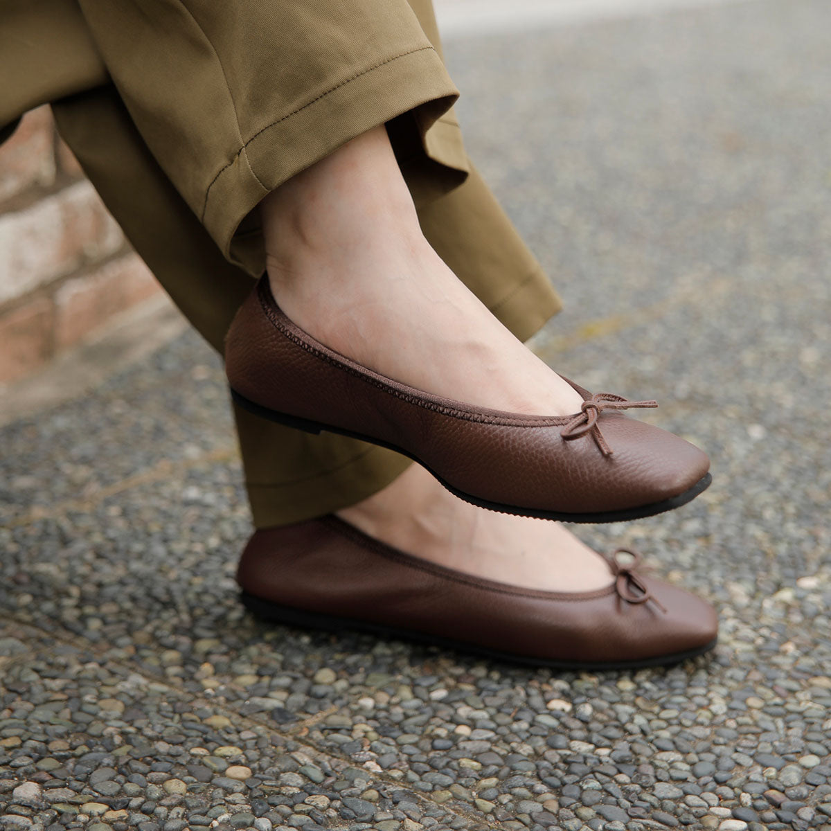 Giselle -Waterproof Soft Shrink Brown ウォータープルーフ ソフトシュリンク ブラウン kurun クルン kuruntokyo 入学式 卒業式 クルントウキョウ 疲れない 痛くない madeinjapan 日本製 本革 バレエシューズ フラットシューズ パンプス kurunTOKYO mdmバレエシューズwaterproof レインシューズ 小さいサイズ 大きいサイズ 26cm 21.5cm 26cm 25.5cm 25cm 22cm