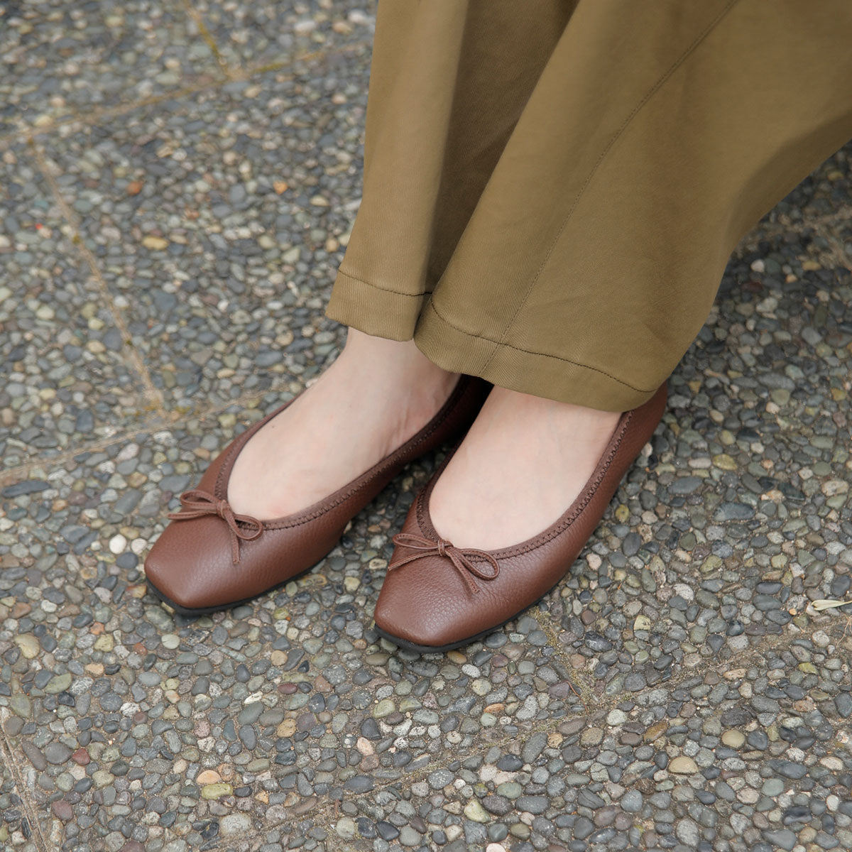 Giselle -Waterproof Soft Shrink Brown ウォータープルーフ ソフトシュリンク ブラウン kurun クルン kuruntokyo 入学式 卒業式 クルントウキョウ 疲れない 痛くない madeinjapan 日本製 本革 バレエシューズ フラットシューズ パンプス kurunTOKYO mdmバレエシューズwaterproof レインシューズ 小さいサイズ 大きいサイズ 26cm 21.5cm 26cm 25.5cm 25cm 22cm