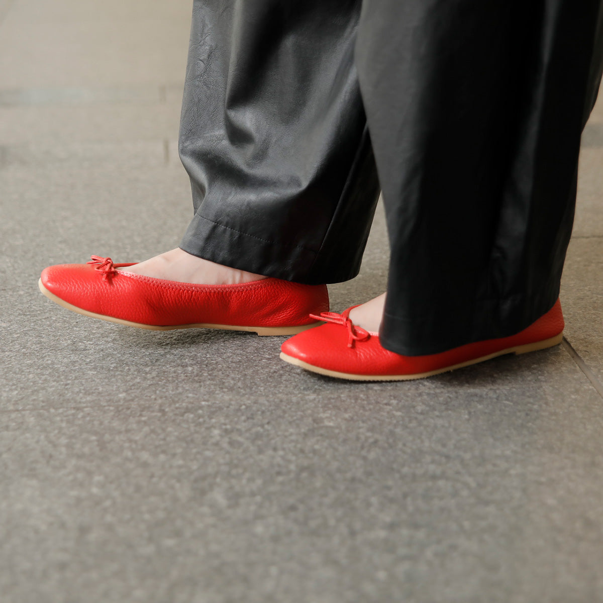 Giselle -Waterproof Soft Shrink Coral red ウォータープルーフ ソフトシュリンク コーラルレッド kurun クルン kuruntokyo 入学式 卒業式 クルントウキョウ 疲れない 痛くない madeinjapan 日本製 本革 バレエシューズ フラットシューズ パンプス kurunTOKYO mdmバレエシューズwaterproof レインシューズ 小さいサイズ 大きいサイズ 26cm 21.5cm 26cm 25.5cm 25cm 22cm