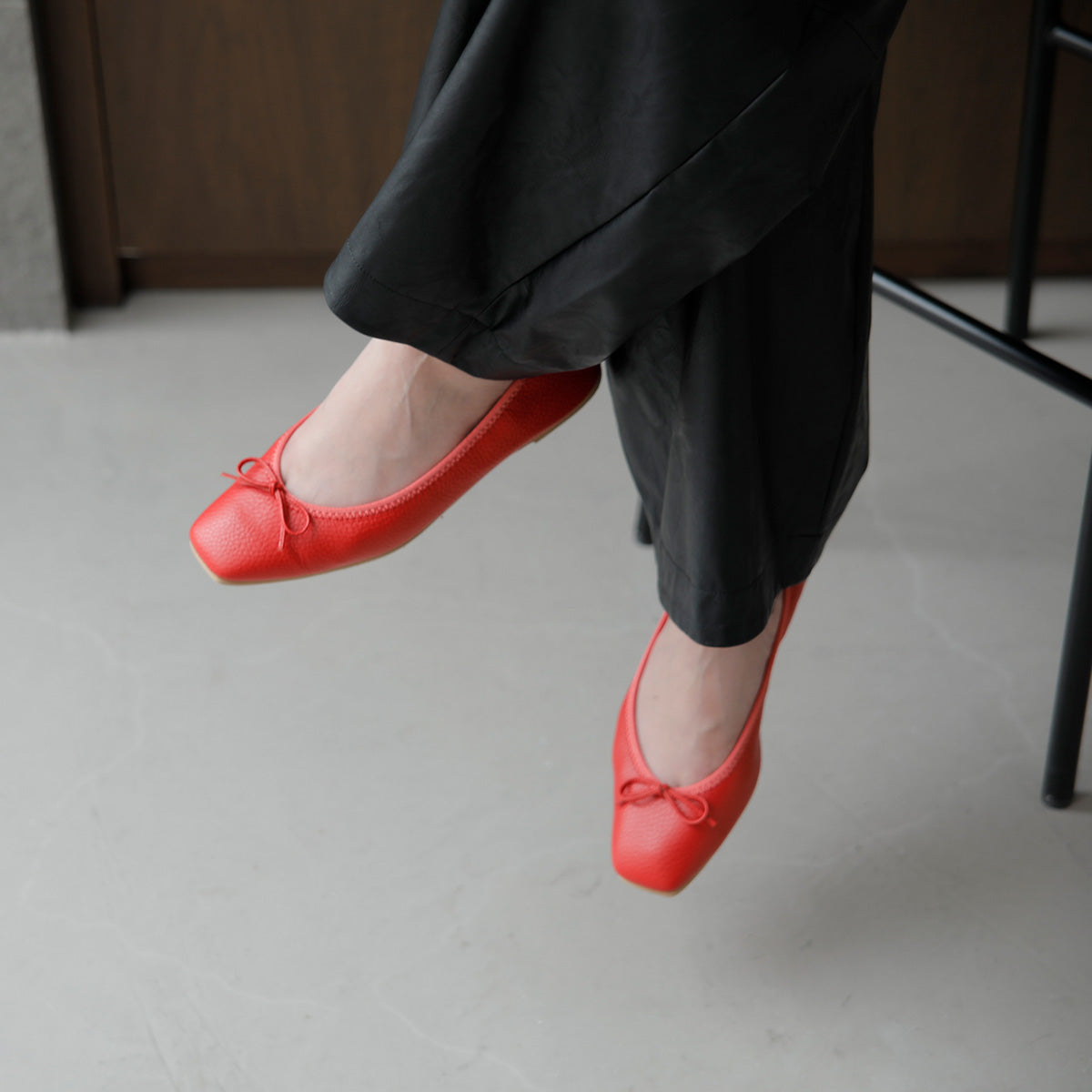 Giselle -Waterproof Soft Shrink Coral red ウォータープルーフ ソフトシュリンク コーラルレッド kurun クルン kuruntokyo 入学式 卒業式 クルントウキョウ 疲れない 痛くない madeinjapan 日本製 本革 バレエシューズ フラットシューズ パンプス kurunTOKYO mdmバレエシューズwaterproof レインシューズ 小さいサイズ 大きいサイズ 26cm 21.5cm 26cm 25.5cm 25cm 22cm