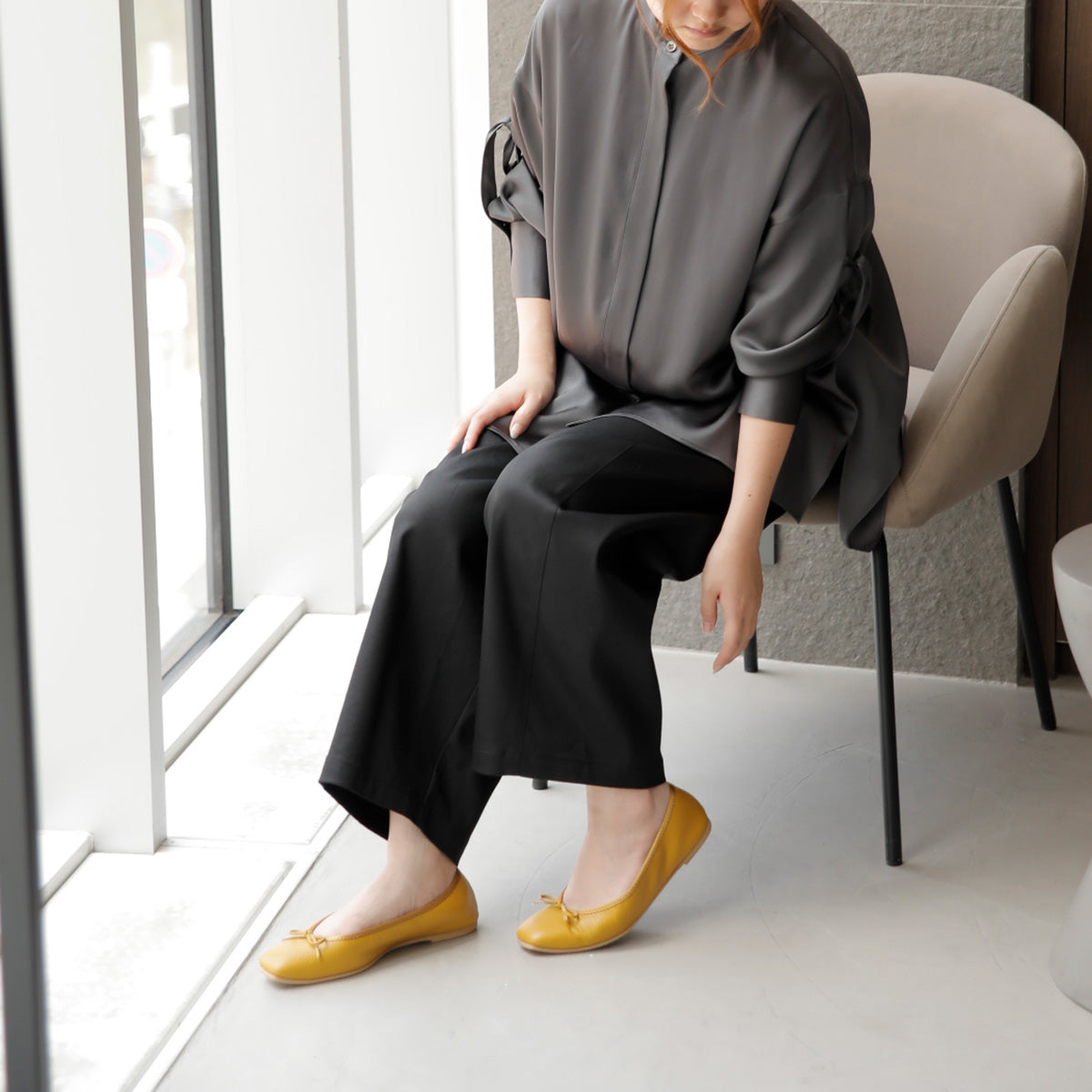 Giselle -Waterproof Soft Shrink Mustard ウォータープルーフ ソフトシュリンク マスタード kurun クルン kuruntokyo 入学式 卒業式 クルントウキョウ 疲れない 痛くない madeinjapan 日本製 本革 バレエシューズ フラットシューズ パンプス kurunTOKYO mdmバレエシューズwaterproof レインシューズ 小さいサイズ 大きいサイズ 26cm 21.5cm 26cm 25.5cm 25cm 22cm