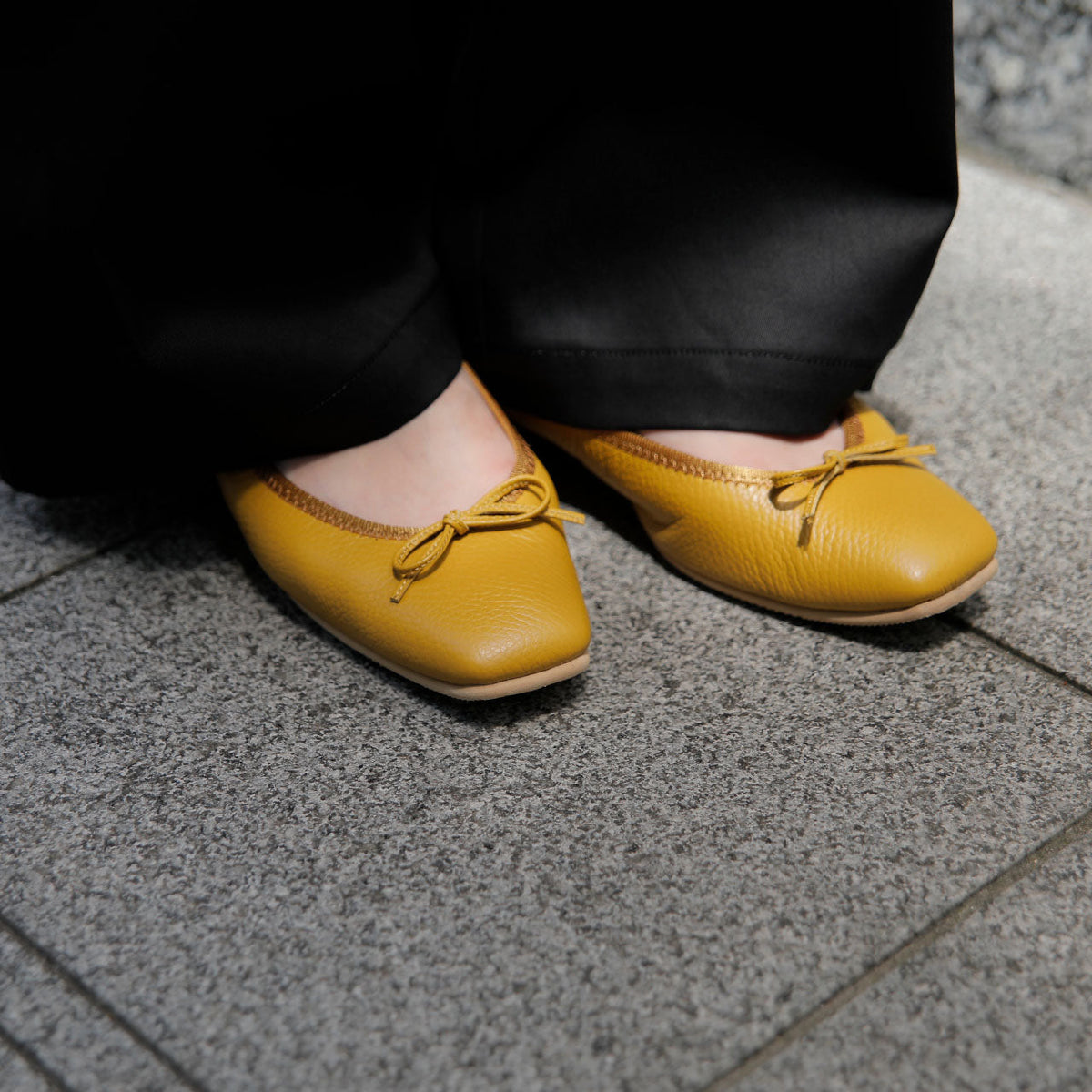 Giselle -Waterproof Soft Shrink Mustard ウォータープルーフ ソフトシュリンク マスタード kurun クルン kuruntokyo 入学式 卒業式 クルントウキョウ 疲れない 痛くない madeinjapan 日本製 本革 バレエシューズ フラットシューズ パンプス kurunTOKYO mdmバレエシューズwaterproof レインシューズ 小さいサイズ 大きいサイズ 26cm 21.5cm 26cm 25.5cm 25cm 22cm