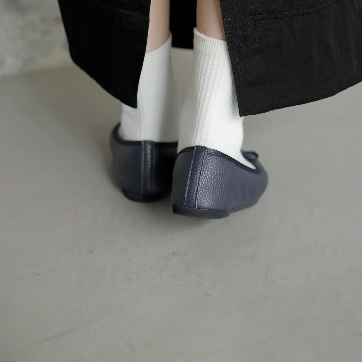 Giselle -Waterproof Soft Shrink Navy ウォータープルーフ ソフトシュリンク ネイビー kurun クルン kuruntokyo 入学式 卒業式 クルントウキョウ 疲れない 痛くない madeinjapan 日本製 本革 バレエシューズ フラットシューズ パンプス kurunTOKYO mdmバレエシューズwaterproof レインシューズ 小さいサイズ 大きいサイズ 26cm 21.5cm 26cm 25.5cm 25cm 22cm