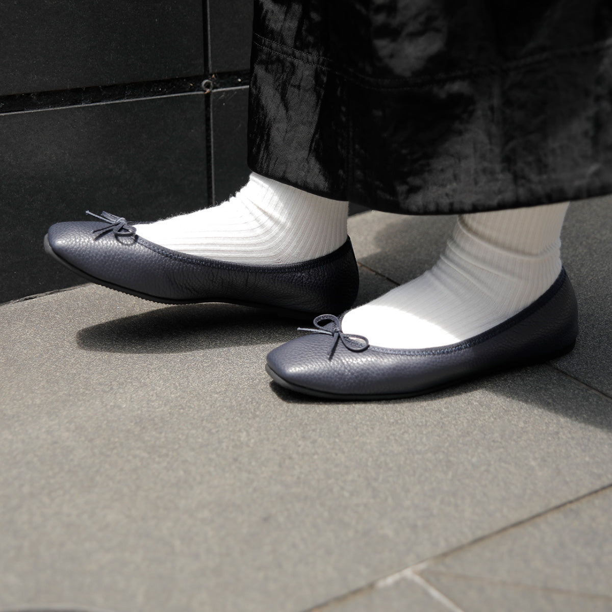 Giselle -Waterproof Soft Shrink Navy ウォータープルーフ ソフトシュリンク ネイビー kurun クルン kuruntokyo 入学式 卒業式 クルントウキョウ 疲れない 痛くない madeinjapan 日本製 本革 バレエシューズ フラットシューズ パンプス kurunTOKYO mdmバレエシューズwaterproof レインシューズ 小さいサイズ 大きいサイズ 26cm 21.5cm 26cm 25.5cm 25cm 22cm
