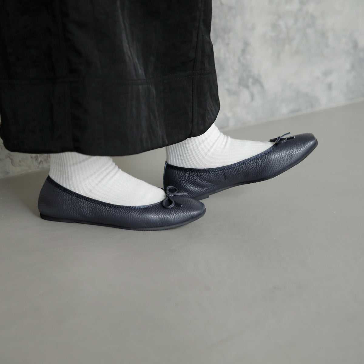 Giselle -Waterproof Soft Shrink Navy ウォータープルーフ ソフトシュリンク ネイビー kurun クルン kuruntokyo 入学式 卒業式 クルントウキョウ 疲れない 痛くない madeinjapan 日本製 本革 バレエシューズ フラットシューズ パンプス kurunTOKYO mdmバレエシューズwaterproof レインシューズ 小さいサイズ 大きいサイズ 26cm 21.5cm 26cm 25.5cm 25cm 22cm