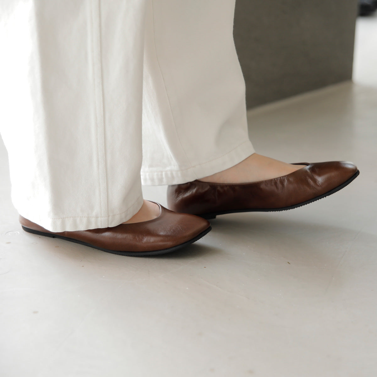 Zoe -Kip Leather Chestnuts brown キップレザー チェスナッツブラウン kurun クルン kuruntokyo 入学式 卒業式 クルントウキョウ 疲れない 痛くない madeinjapan 日本製 本革 バレエシューズ フラットシューズ パンプス kurunTOKYO mdmバレエシューズwaterproof レインシューズ 小さいサイズ 大きいサイズ 26cm 21.5cm 26cm 25.5cm 25cm 22cm