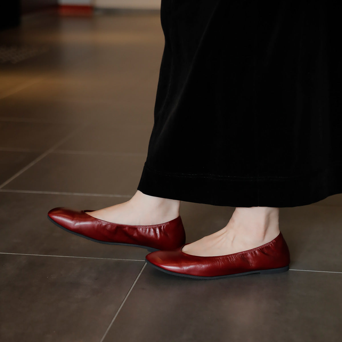 Zoe -Kip Leather Ruby red キップレザー ルビーレッド kurun クルン kuruntokyo 入学式 卒業式 クルントウキョウ 疲れない 痛くない madeinjapan 日本製 本革 バレエシューズ フラットシューズ パンプス kurunTOKYO mdmバレエシューズwaterproof レインシューズ 小さいサイズ 大きいサイズ 26cm 21.5cm 26cm 25.5cm 25cm 22cm